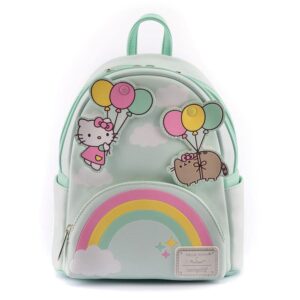 loungefly pusheen x hello kitty balloons/rainbow mini backpack mint