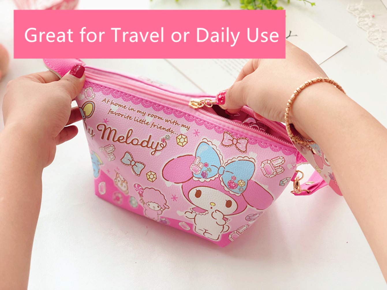 Kerr's Choice Kawaii Cosmetic Makeup Bag Kawaii Bag | Cute Toiletry Bag Travel Accessories Kawaii Makeup Bag