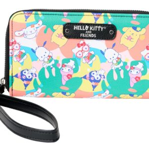 Hello Kitty Wallet Wristlet Zip Clutch Faux Leather Pochacco Kuromi Cinnamoroll