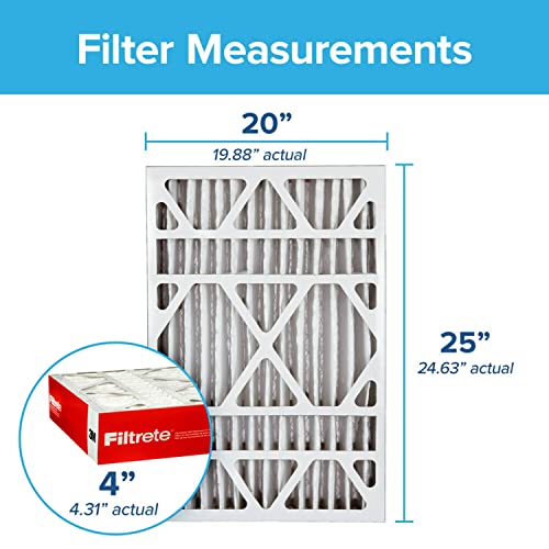 Filtrete 20x25x4 Air Filter, MPR 1000, MERV 11, Allergen Defense 12-Month Deep Pleated 4-Inch Air Filters, 2 Filters