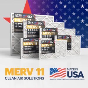 BNX TruFilter 20x25x1 Air Filter MERV 11 (6-Pack) - MADE IN USA - Allergen Defense Electrostatic Pleated Air Conditioner HVAC AC Furnace Filters for Allergies, Dust, Pet, Smoke, Allergy MPR 1200 FPR 7