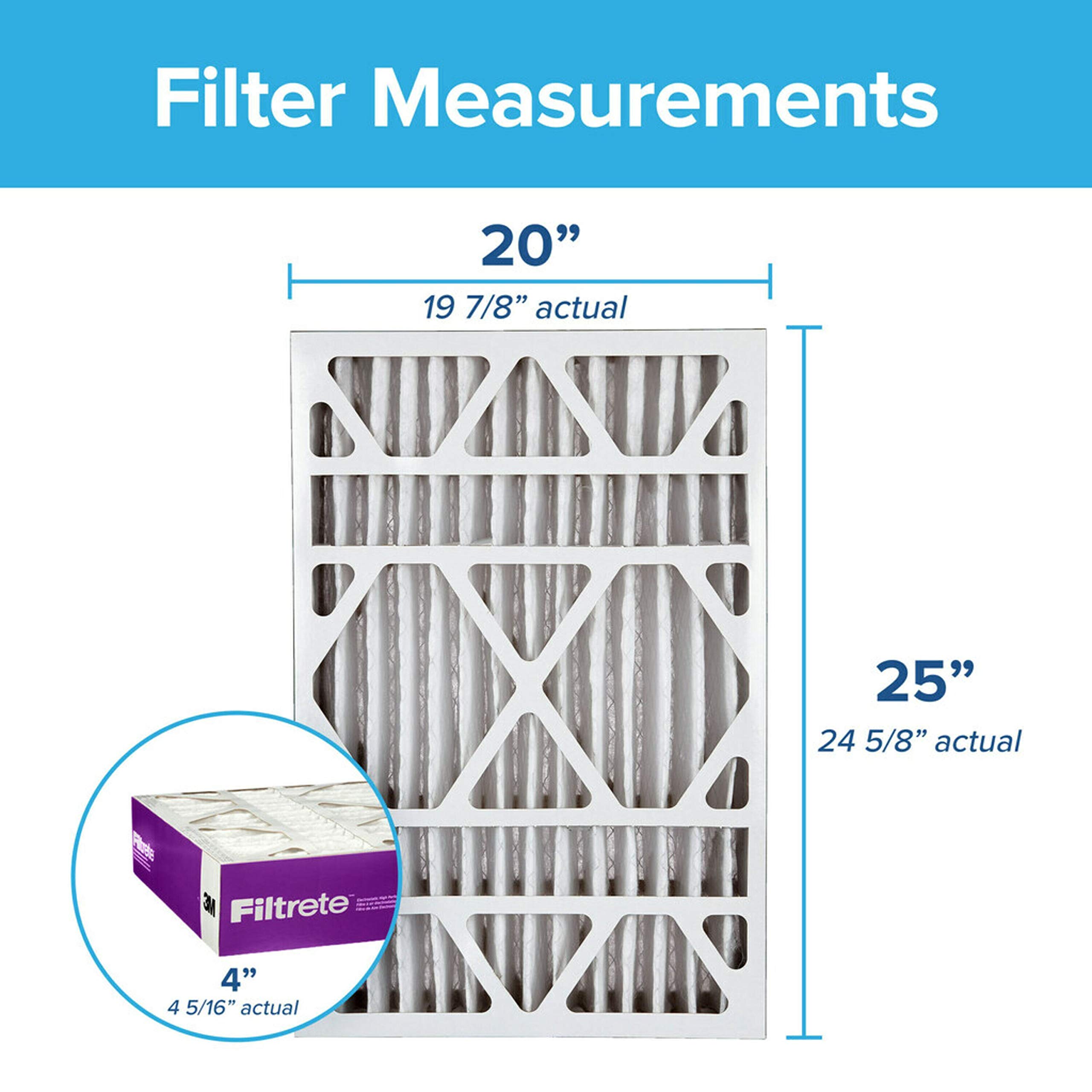 Filtrete 20x25x4, AC Furnace Air Filter, MPR 1550 DP, Healthy Living Ultra Allergen Deep Pleat, 2-Pack (Actual 19.88 x 24.63 x 4.31)