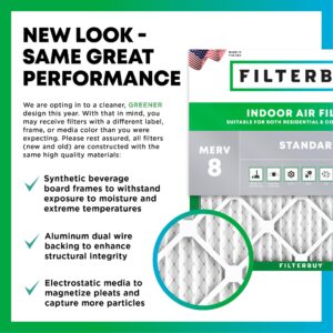 Filterbuy 20x25x1 Air Filter MERV 8 Dust Defense (3-Pack), Pleated HVAC AC Furnace Air Filters Replacement (Actual Size: 19.50 x 24.50 x 0.75 Inches)