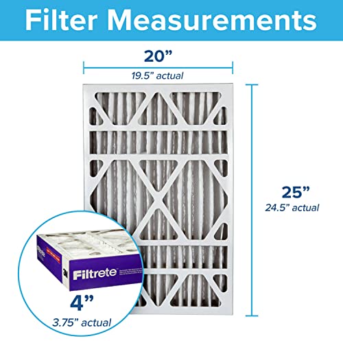 Filtrete 20x25x4(SlimFit), AC Furnace Air Filter, MPR 1550 DP, Healthy Living Ultra Allergen Deep Pleat, 2-Pack, Fits Lennox & Honeywell Devices (exact dimensions 19.5 x 24.5 x 3.75)