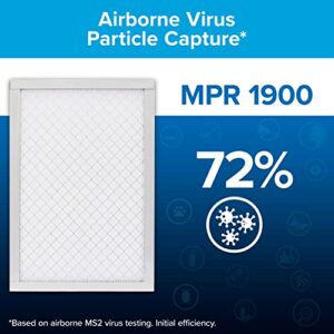 Filtrete 20x25x1 AC Furnace Air Filter, MERV 13, MPR 1900, Premium Allergen, Bacteria & Virus Filter, 3-Month Pleated 1-Inch Electrostatic Air Cleaning Filter, 6-Pack (Actual Size 19.69x24.69x0.78 in)