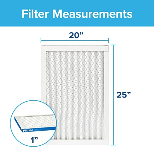Filtrete 20x25x1 AC Furnace Air Filter, MERV 13, MPR 1900, Premium Allergen, Bacteria & Virus Filter, 3-Month Pleated 1-Inch Electrostatic Air Cleaning Filter, 6-Pack (Actual Size 19.69x24.69x0.78 in)