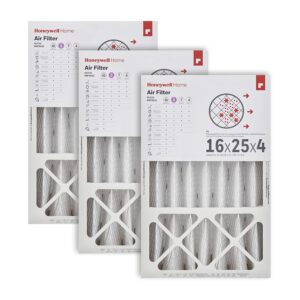 honeywell home 16x25x4 merv 8, ac furnace air filter, 3 pack (cf408f1625-3pkam) (actual dimensions: 15.63 x 24.75 x 4.38 in.)