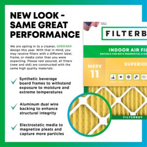 Filterbuy 20x25x4 Air Filter MERV 11 Allergen Defense (2-Pack), Pleated HVAC AC Furnace Air Filters Replacement (Actual Size: 19.50 x 24.50 x 3.63 Inches)