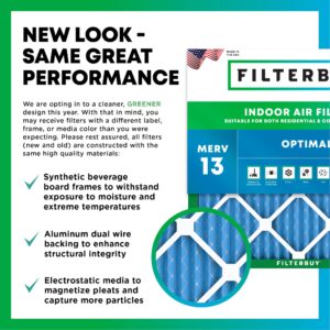 Filterbuy 20x25x1 Air Filter MERV 13 Optimal Defense (3-Pack), Pleated HVAC AC Furnace Air Filters Replacement (Actual Size: 19.50 x 24.50 x 0.75 Inches)