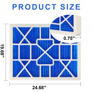 LEKEN 20x25x1 AC Furnace HVAC Filter Reusable Electrostatic F ilters MERV 13 For Households With Pets, 12 Pack, (Precise Size 19.68" x 24.68" x 0.75")