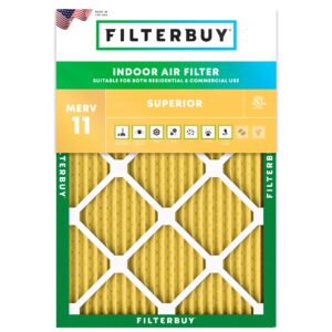 filterbuy 20x25x1 air filter merv 11 allergen defense (1-pack), pleated hvac ac furnace air filters replacement (actual size: 19.50 x 24.50 x 0.75 inches)