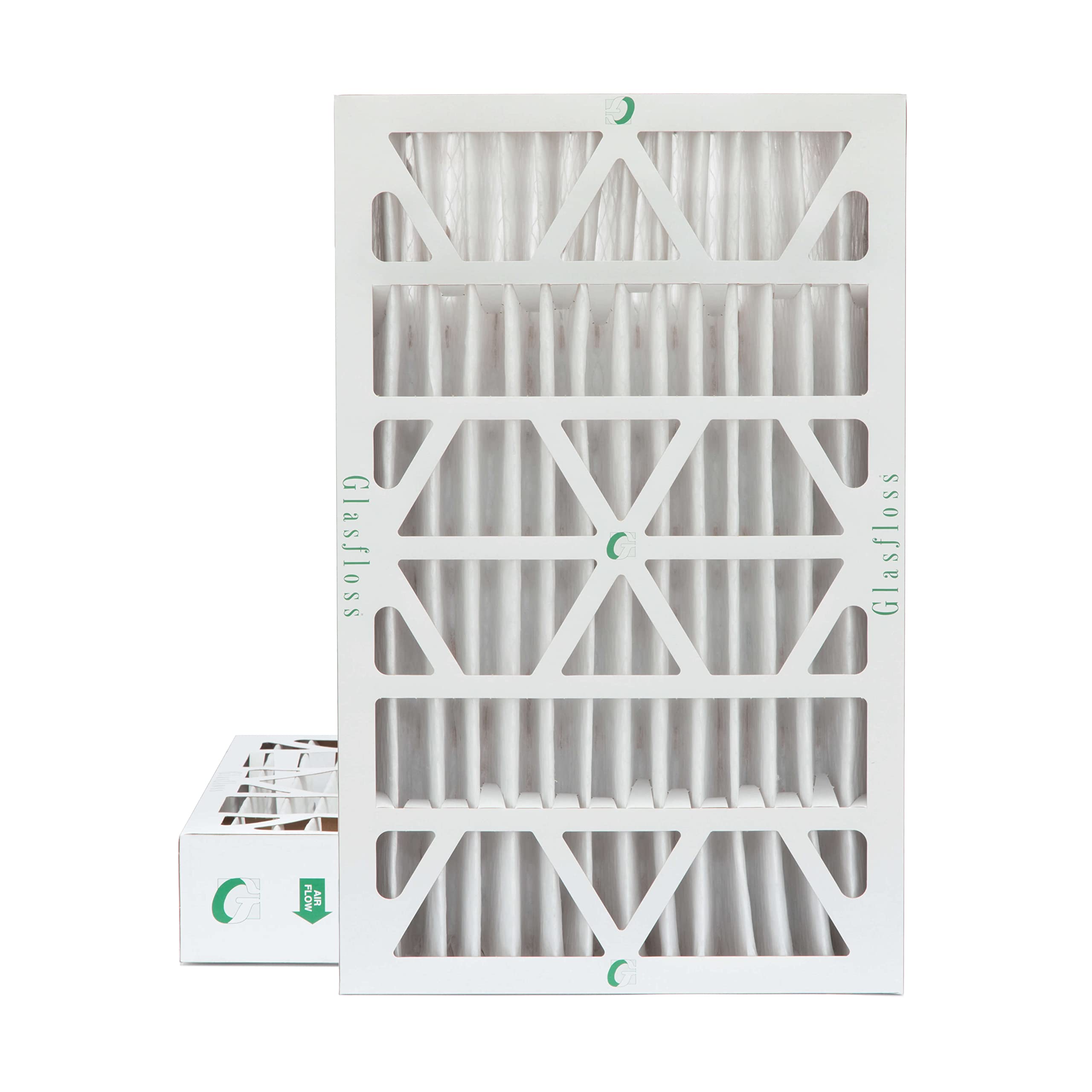 Glasfloss 16x25x4 MERV 10 Pleated 4" Inch AC Furnace Air Filters Quantity 2. Actual Size: 15-1/2 x 24-1/2 x 3-3/4