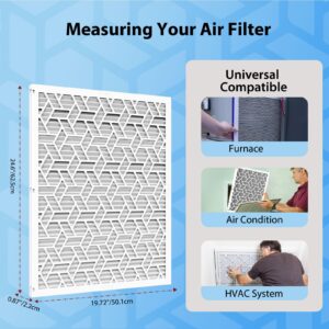 UBeesize Reusable 20x25x1 Air Filter(6-Pack),Upgrade AC/HVAC/Furnace Filter,MERV 8,MPR 700,Easy to Close/Open,1xReusable ABS Frame+6xReplaceable Filter(Actual Size: 19.72x24.6x0.87 Inch)