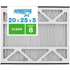 aerostar 20x25x5 merv 8 pleated replacement air filter for trion air bear 229990-102, 1 pack (actual size: 20 3/8" x 24 1/4" x 4 3/4")