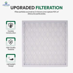 Airtime Filters Reusable 20x20x1 Merv 8 Air Filter, ABS Plastic housing with 6 Pleated Filters for Cost-Effective Indoor Air Filtration