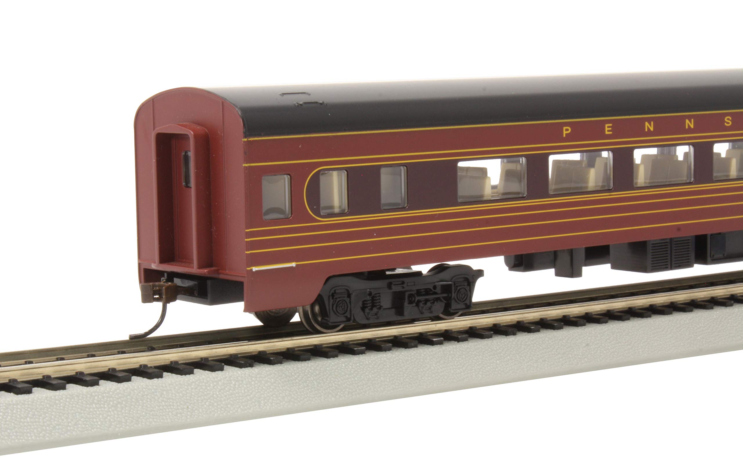 Bachmann Trains - 85' Smooth-Side Coach Car with Lighted Interior - PRR #4244 - Fleet of Modernism - HO Scale (14211),Silver