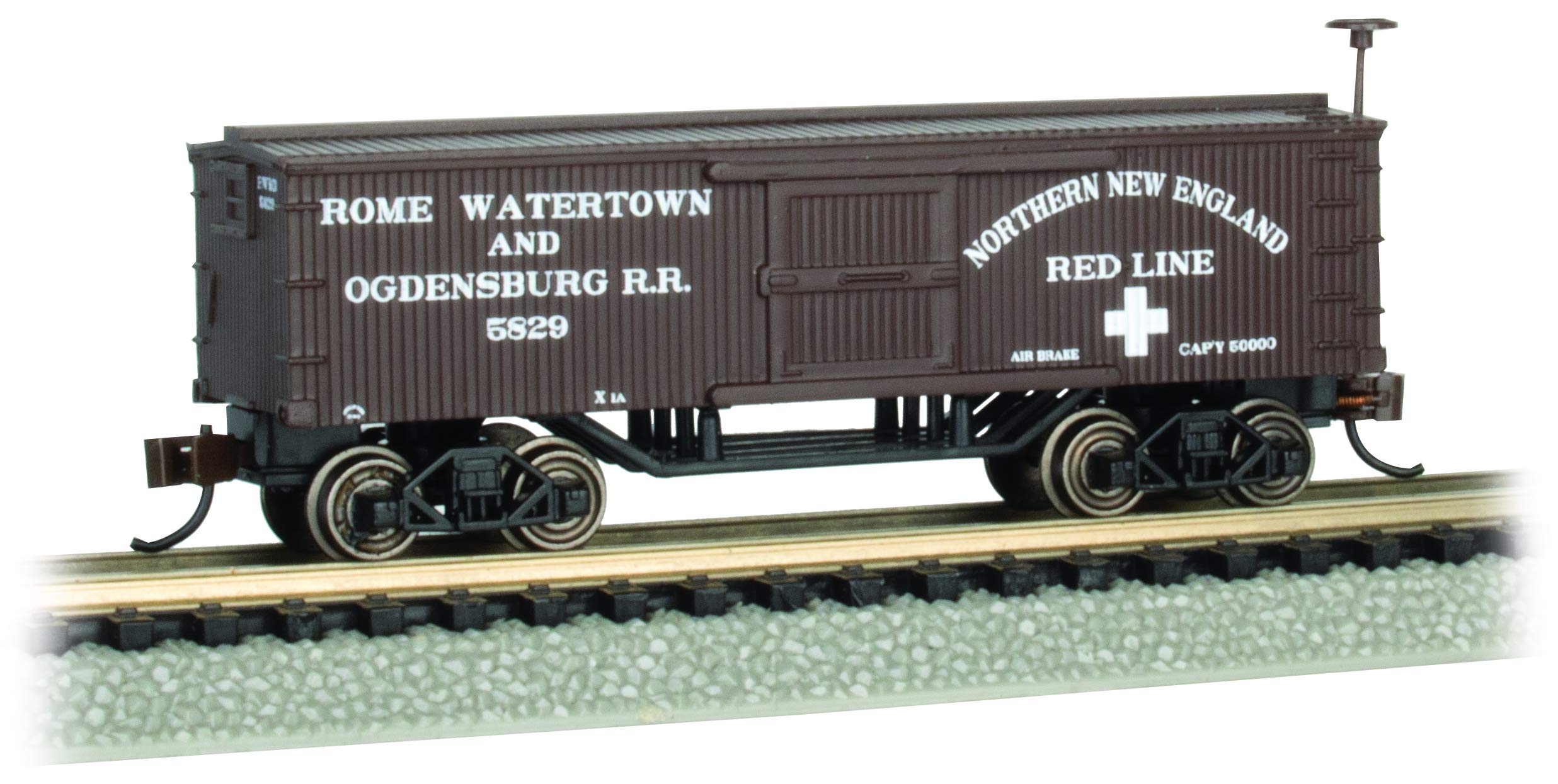 Bachmann Trains - Old-TIME Box CAR - Rome, Watertown and Ogdensburg - N Scale