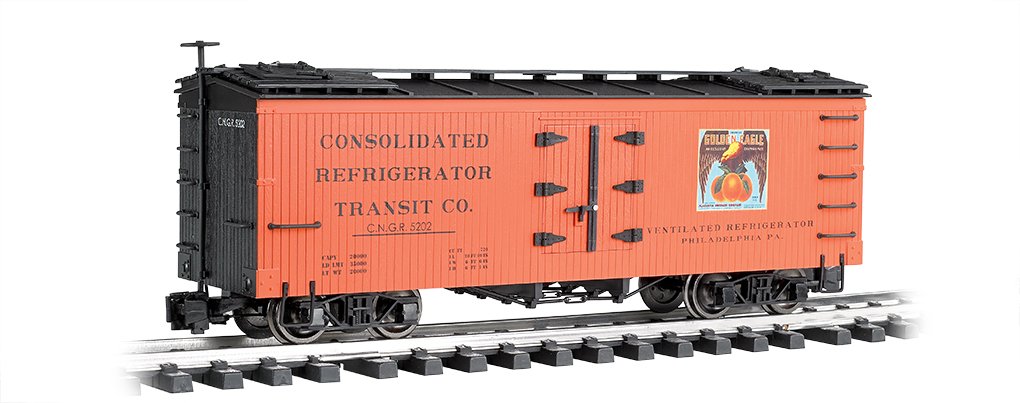 Train Rolling Stock Reefer Car Golden Eagle Oranges Large Scale