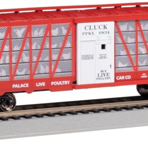 Bachmann Trains - Poultry Transport Car - Palace Live Poultry #6834 - Cluck with Chickens - HO Scale Prototypical Colors