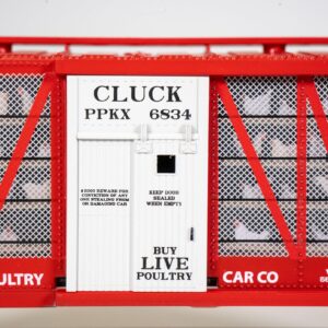 Bachmann Trains - Poultry Transport Car - Palace Live Poultry #6834 - Cluck with Chickens - HO Scale Prototypical Colors