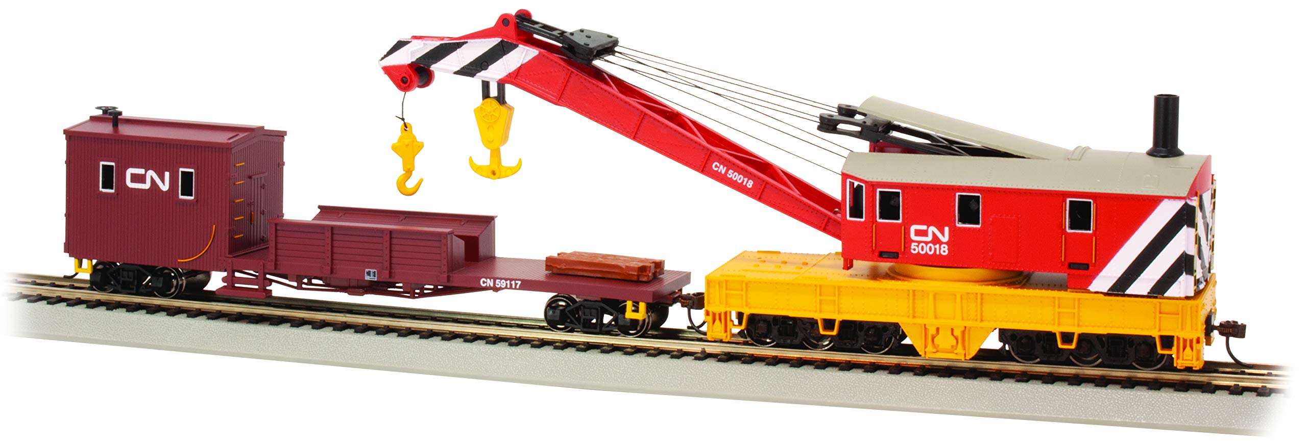 Bachmann Trains - 250-Ton Steam Crane & Boom Tender - CANADIAN NATIONAL - HO Scale