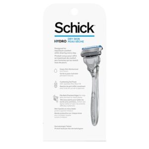 Schick Hydro 5 Sense Hydrate Razor with Shock Absorb Technology for Men, 1 Handle with 2 Refills,1 Count