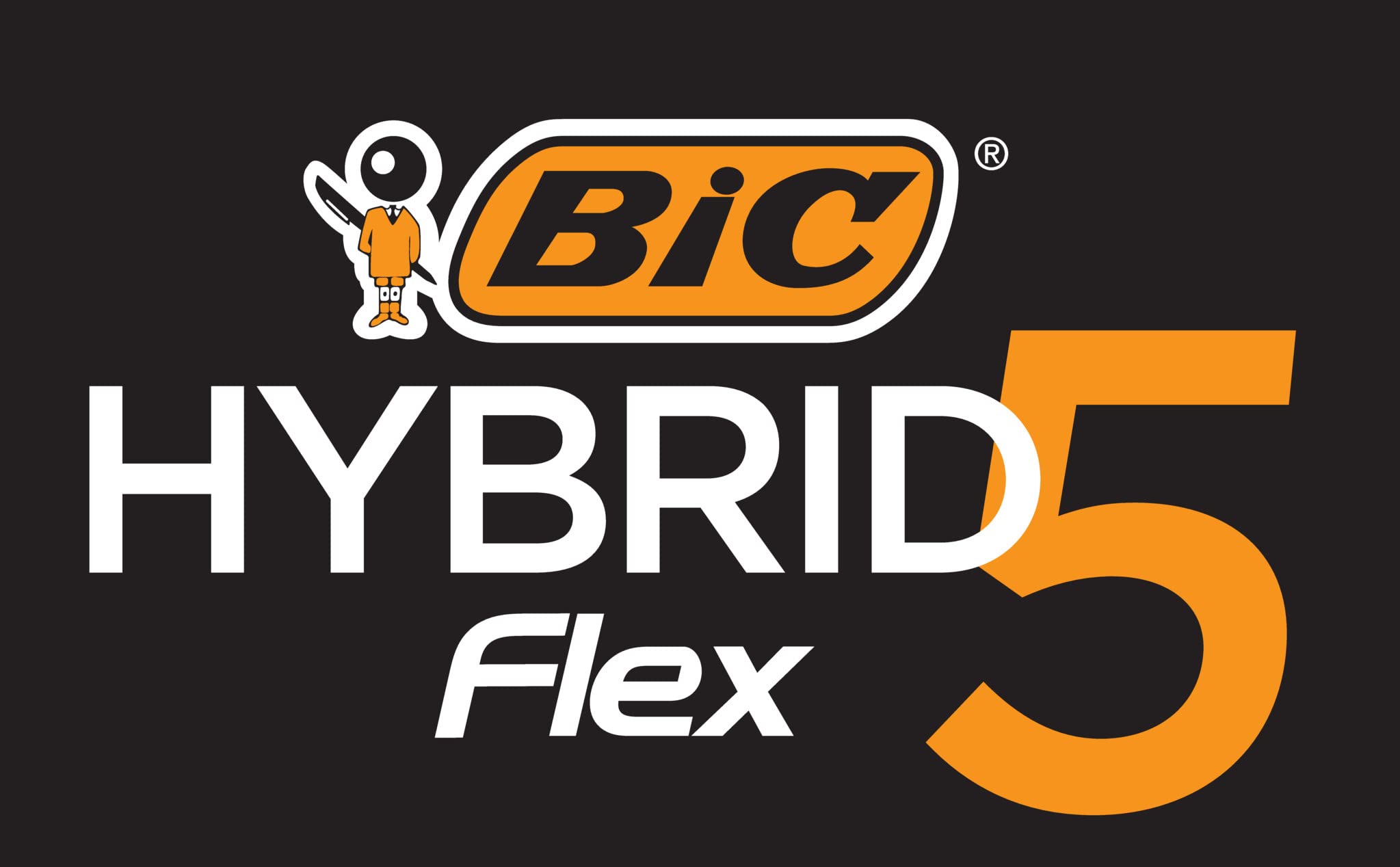 BIC Hybrid 5 Flex Refillable Men's Razor, 1 Weighted Handle and 10 Nano-Tech Titanium 5-Blade Refills with Precision Blade - Bundle of 1+10 Multicolor