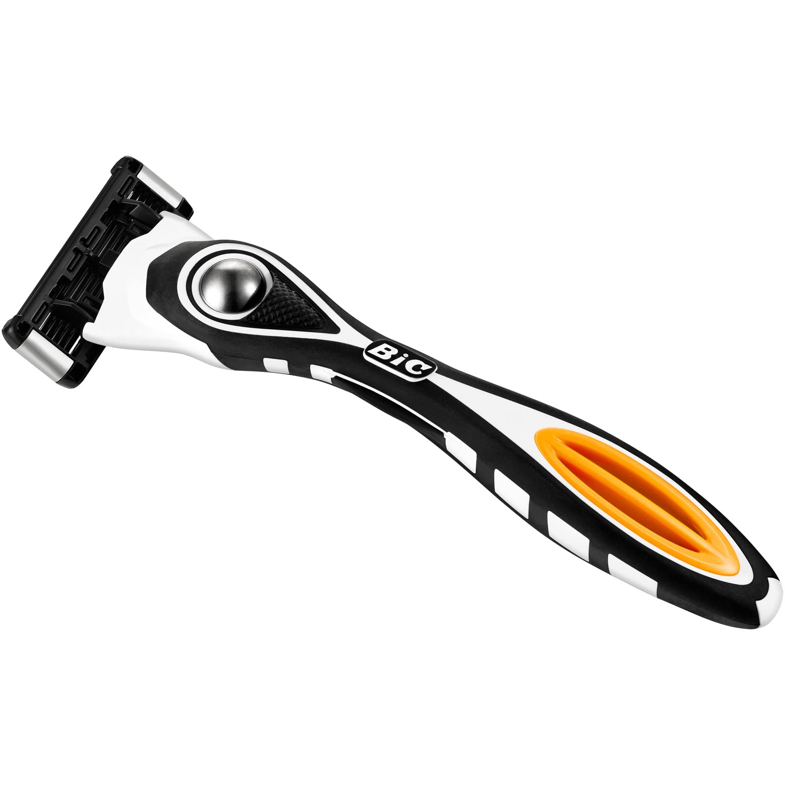 BIC Hybrid 5 Flex Refillable Men's Razor, 1 Weighted Handle and 10 Nano-Tech Titanium 5-Blade Refills with Precision Blade - Bundle of 1+10 Multicolor