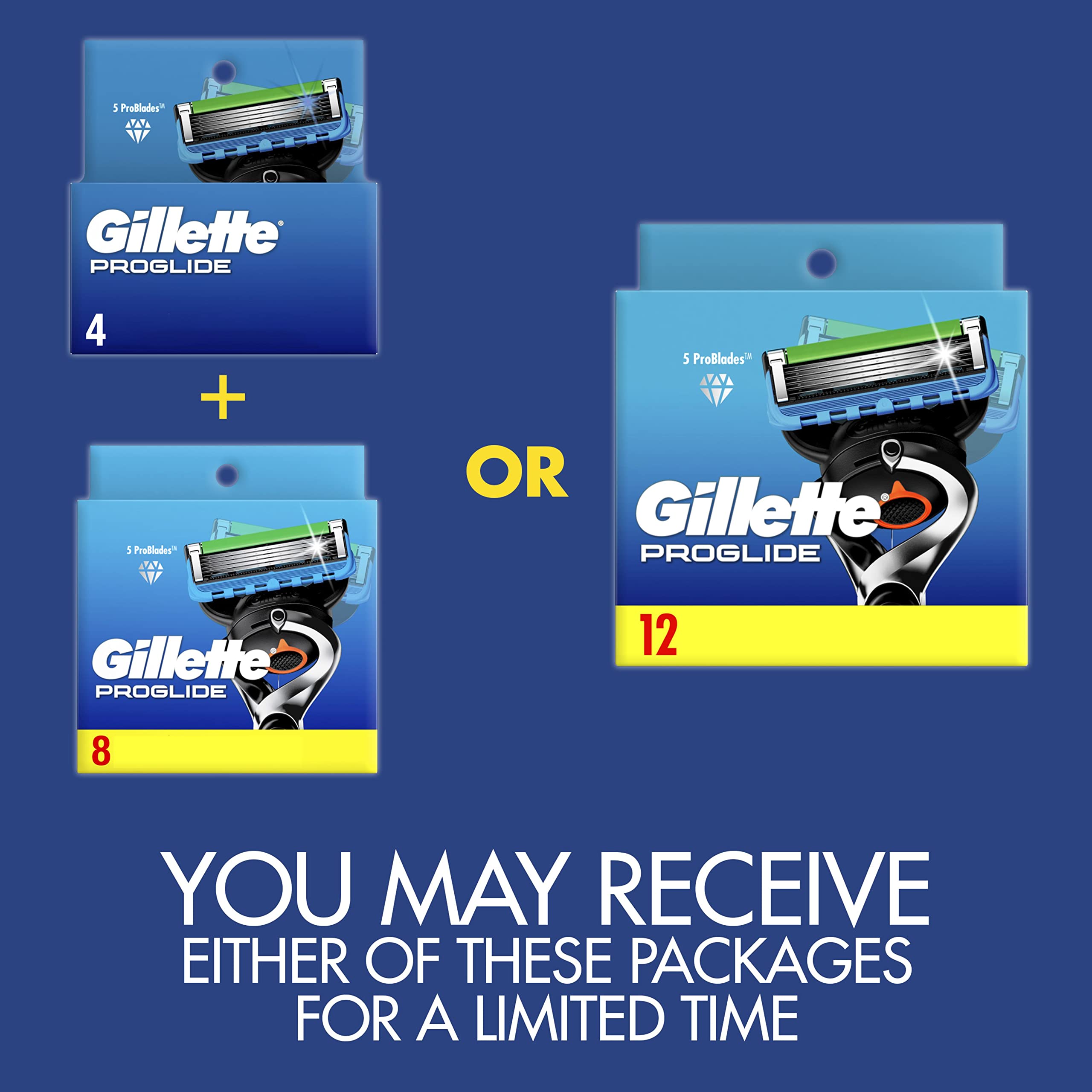 Gillette ProGlide Mens Razor Blade Refills, 12 Count