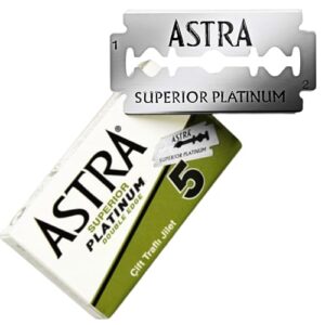 Astra Platinum Double Edge Safety Razor Blades, 50 Blades (10 x 5)