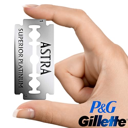 Astra Platinum Double Edge Safety Razor Blades, 50 Blades (10 x 5)