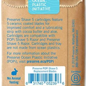 Preserve POPi Shave 5 Replacement Cartridges for Preserve POPi Shave 5 Razor (4 Count (Pack of 1))