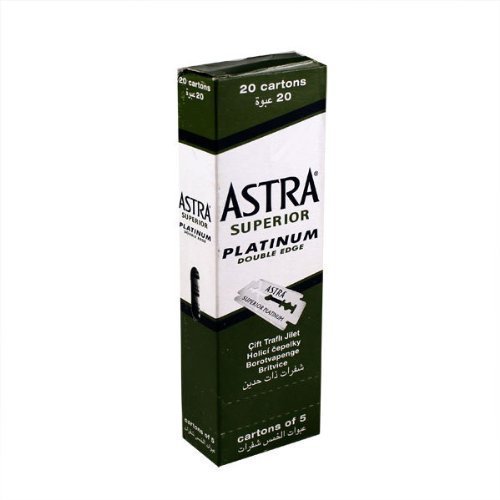 500 Astra Superior Premium Platinum Double Edge Safety Razor Blades 5 Pack 20 Count