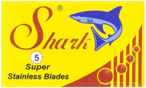 shark double edge razor blades, super stainless, 5 count (pack of 20)