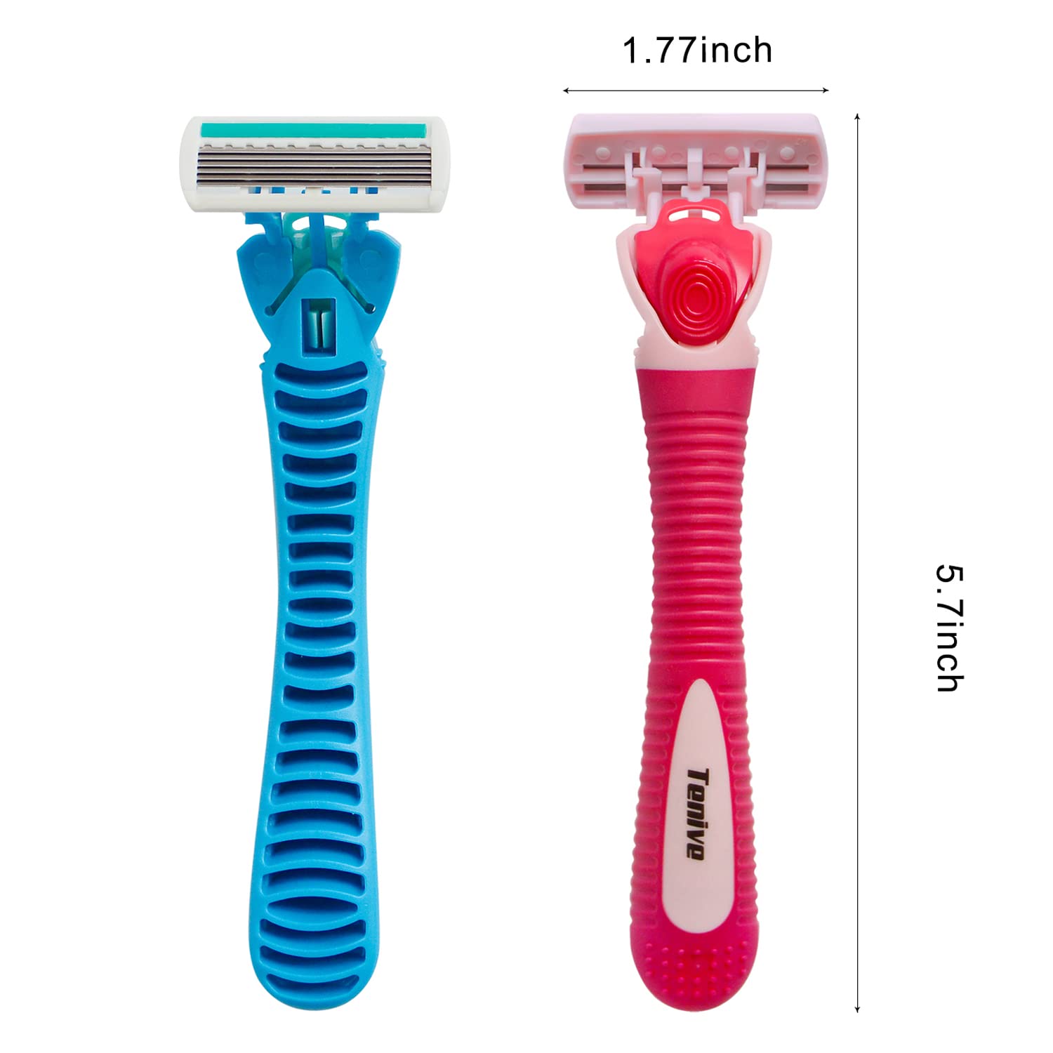 Tenive Razors for Women 6 Blades Trimmer Shaving Set Includes 2 Handles &19 Refills