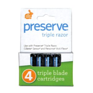 Preserve Shave 3 Replacement Cartridges for Preserve Shave 3 Razor, 4 Count