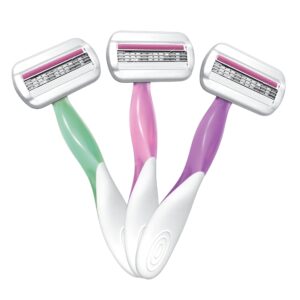 BIC Soleil Sensitive Women's Disposable Razors, 3 Blades With Moisture Strip For a Silky Smooth Shave, 3 Piece Razor Set