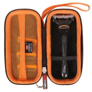 fblfobeli portable travel carrying case compatible with gillette fusion5 razors 1 razor 4 razor blade refills, eva hard storage bag (case only)