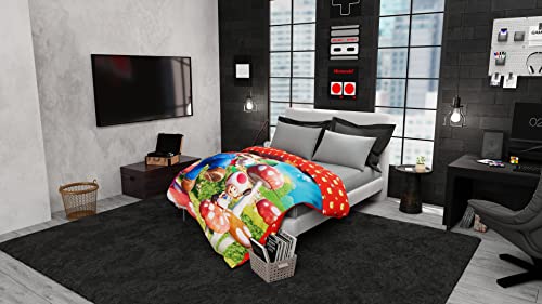 Franco The Super Mario Bros. Movie Kids Bedding Super Soft Microfiber Reversible Comforter, Twin/Full Size 72" x 86", (100% Official Licensed Product)