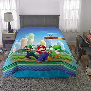 Franco Kids Bedding Super Soft Microfiber Reversible Comforter, Twin/Full, Mario