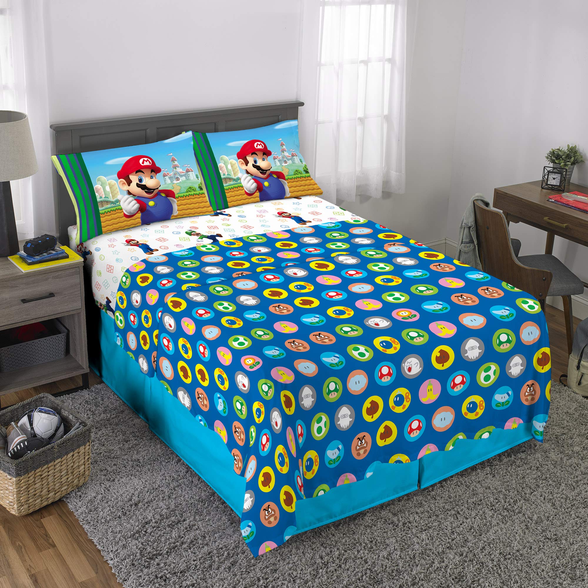 Franco Kids Bedding Super Soft Microfiber Sheet Set, Full, Mario