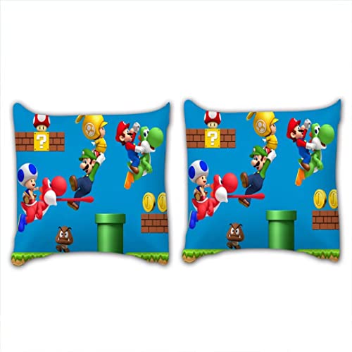 Gvaolleip Twin Japanese Characters Marios Bedding Sets Duvet Cover Bros Galaxy Super Star Games Soft Microfiber 2 Pieces Bed Set Collection, No Comforter Blue 02