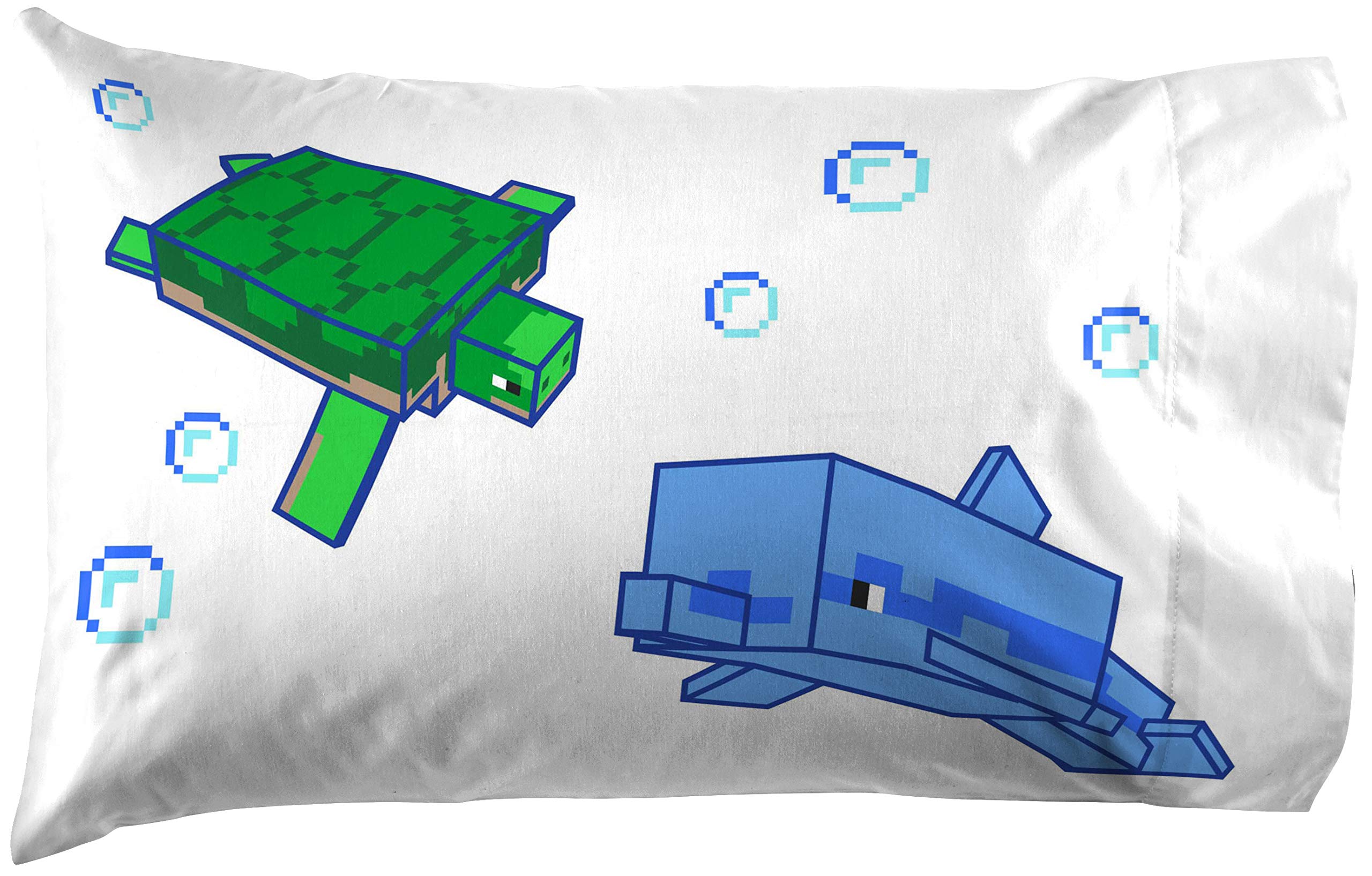 Jay Franco Minecraft Animal Patch Queen Sheet Set - 4 Piece Set Super Soft and Cozy Kid’s Bedding - Fade Resistant Microfiber Sheets (Official Minecraft Product)