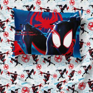 Marvel Spiderman Across The Spider-Verse Glitch 7 Piece Queen Size Bed Set - Includes Comforter & Sheet Set Bedding - Super Soft Fade Resistant Microfiber (Official Product)