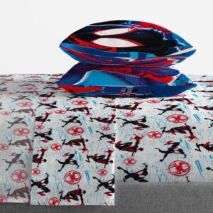 Marvel Spiderman Across The Spider-Verse Glitch 7 Piece Queen Size Bed Set - Includes Comforter & Sheet Set Bedding - Super Soft Fade Resistant Microfiber (Official Product)