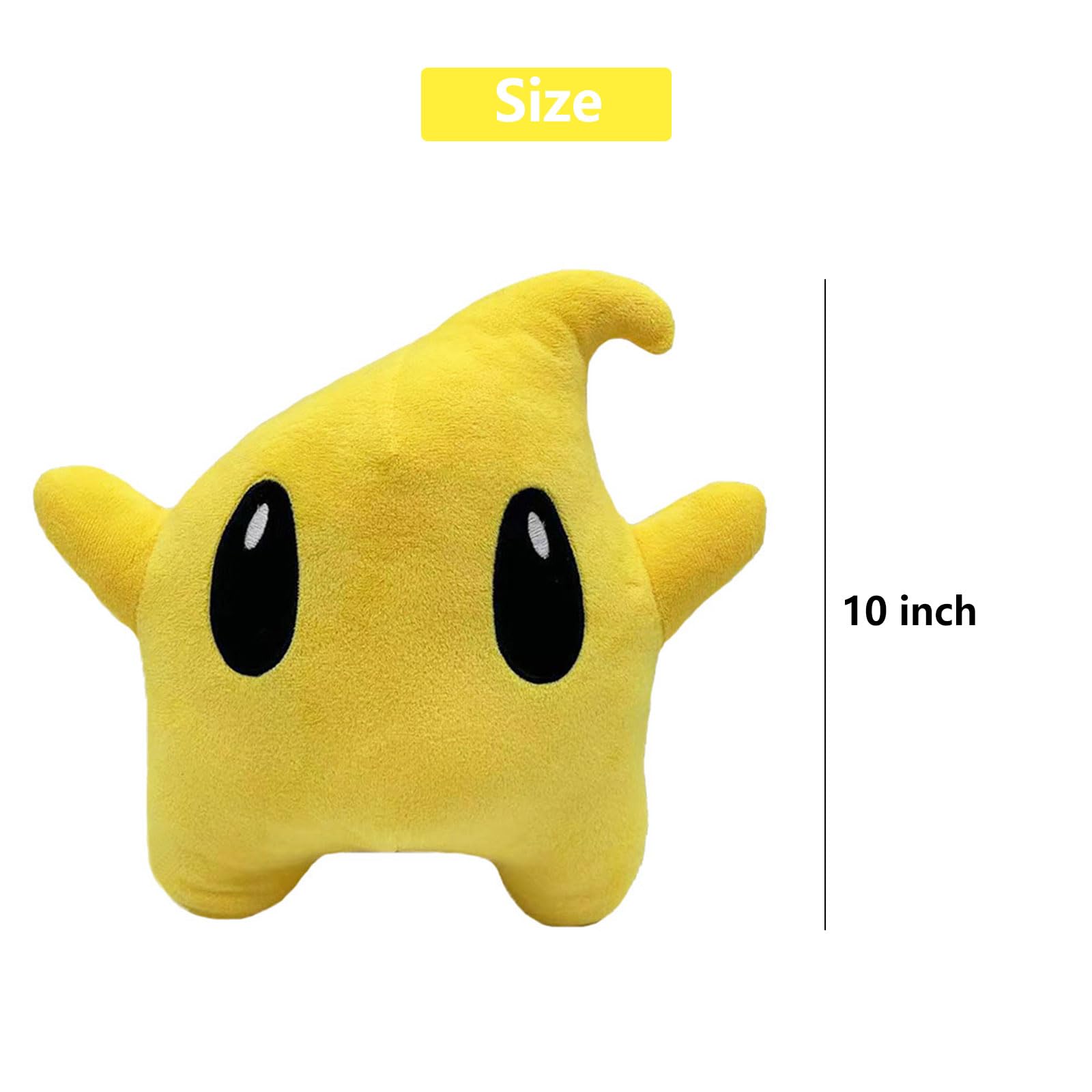 10" All Star Collection Luma Star Stuffed Plushies Toy, Cute Star Plush Doll, Soft Star Throw Pillow Decorations for Kids Adult Teenager Birthdays & Fans to Collect (Yellow)