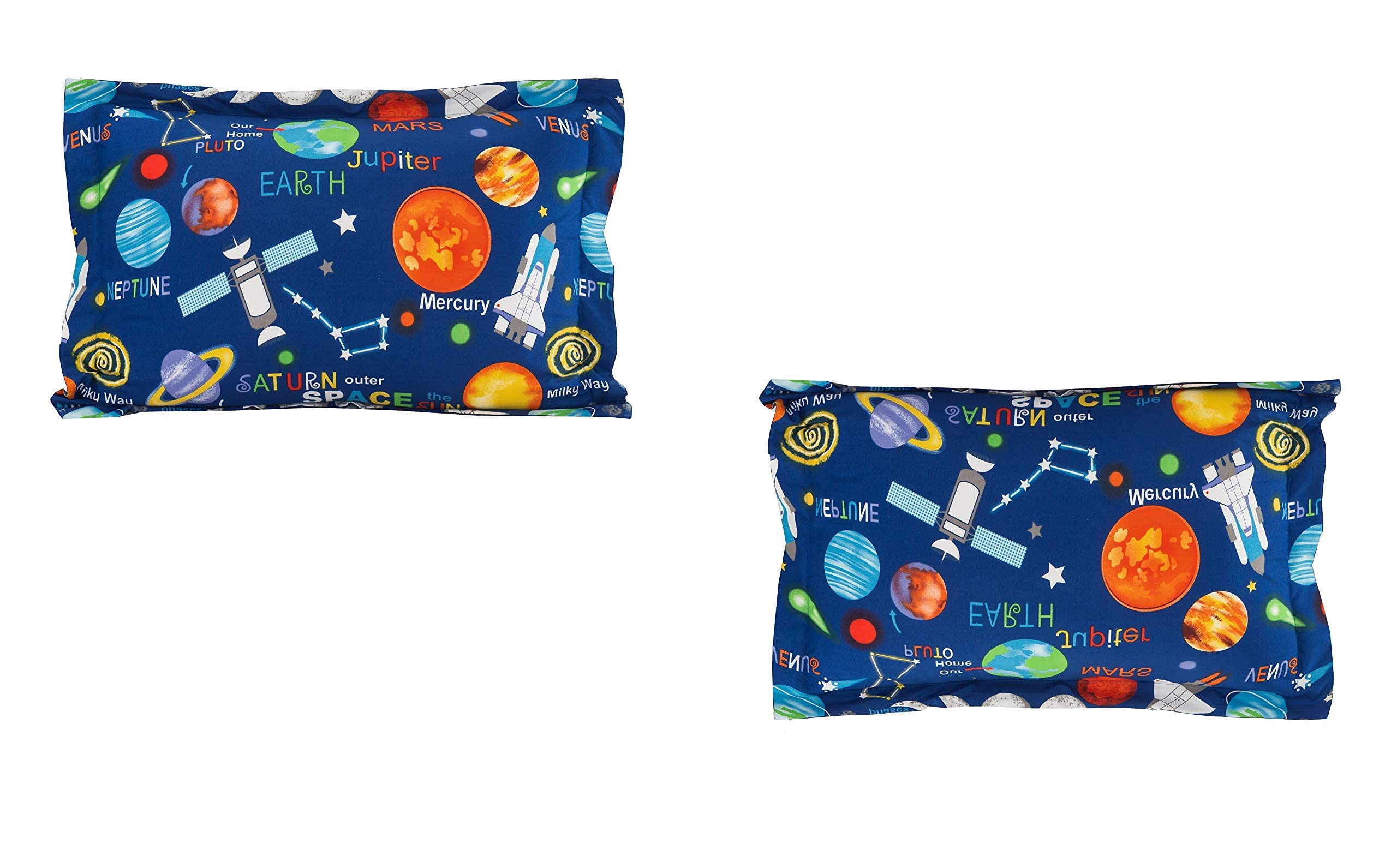 Sapphire Home 8 Piece Space Themed Queen Bedding Set for Boys, Bed in a Bag, Kids Comforter Set with Bed Sheets, Pillow Case, Toy Pillow, Planets, Solar System Bedroom Kit for Toddlers, Queen Size