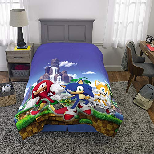 Franco Kids Bedding Super Soft Microfiber Reversible Comforter, Twin/Full, Sonic The Hedgehog, Anime