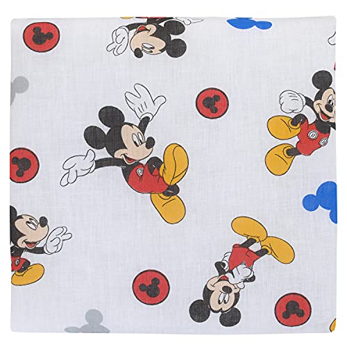 Disney Mickey's Big Adventure Blue, Red, Yellow & Green 4Piece Toddler Bed Set - Comforter, Fitted Bottom Sheet, Flat Top Sheet, Reversible Pillowcase, Blue, Red, Yellow, Green