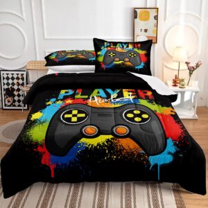 lris Bedding Gaming Comforter Set Full Size for Boys Kids Game Room Decor Video Game Gamer Comforter Teens Bedroom Gamepad Bedding Set All Season… (A19, Full)…